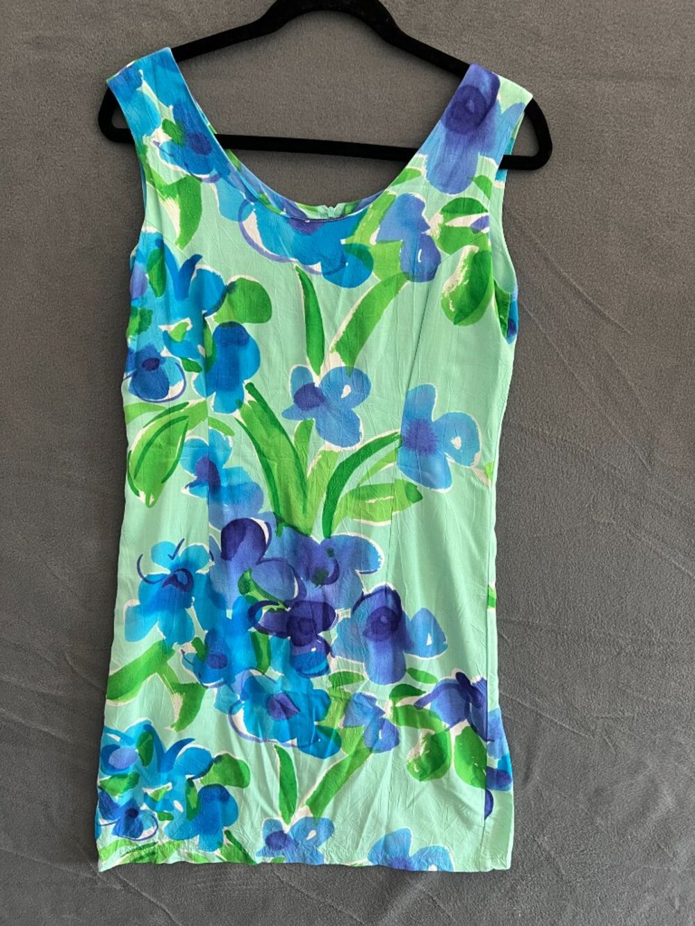Jams World Violet Bouquet Mint Floral Sheath Dress Small Made in Hawaii